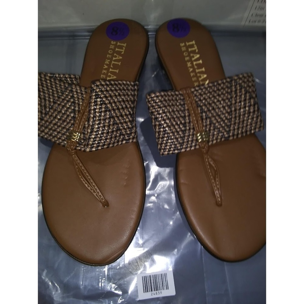 Lite Wght Elastic Stretch Thong Sandals By ITALIAN ShoeMaker